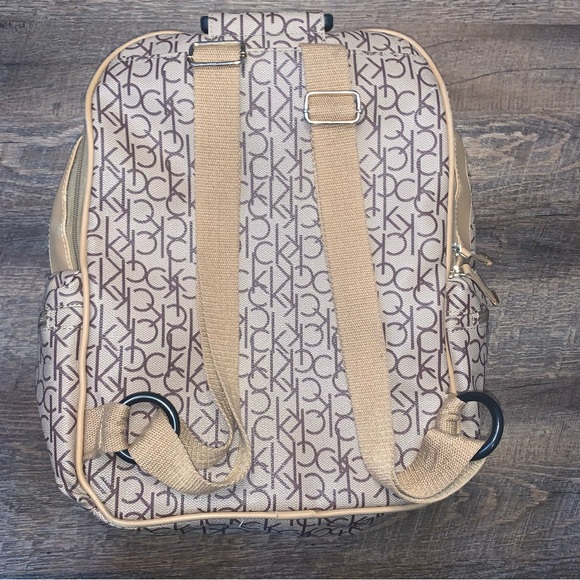 Calvin Klein Logo Large Brown Backpack - Picture 10 of 13